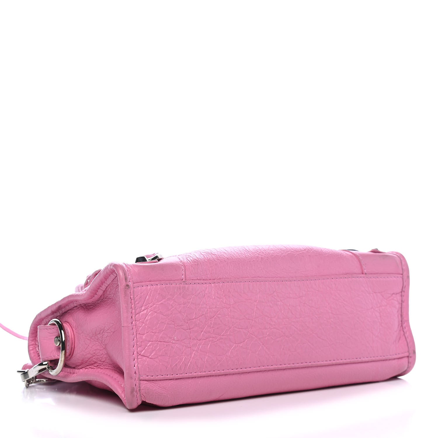 Balenciaga Agneau Arena Classic Silver Hardware Mini City Logo Strap Baby Pink Black 4 of 9