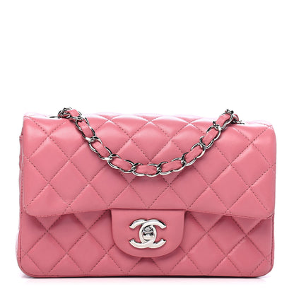Chanel Lambskin Quilted Mini Rectangular Flap Pink 1 of 9