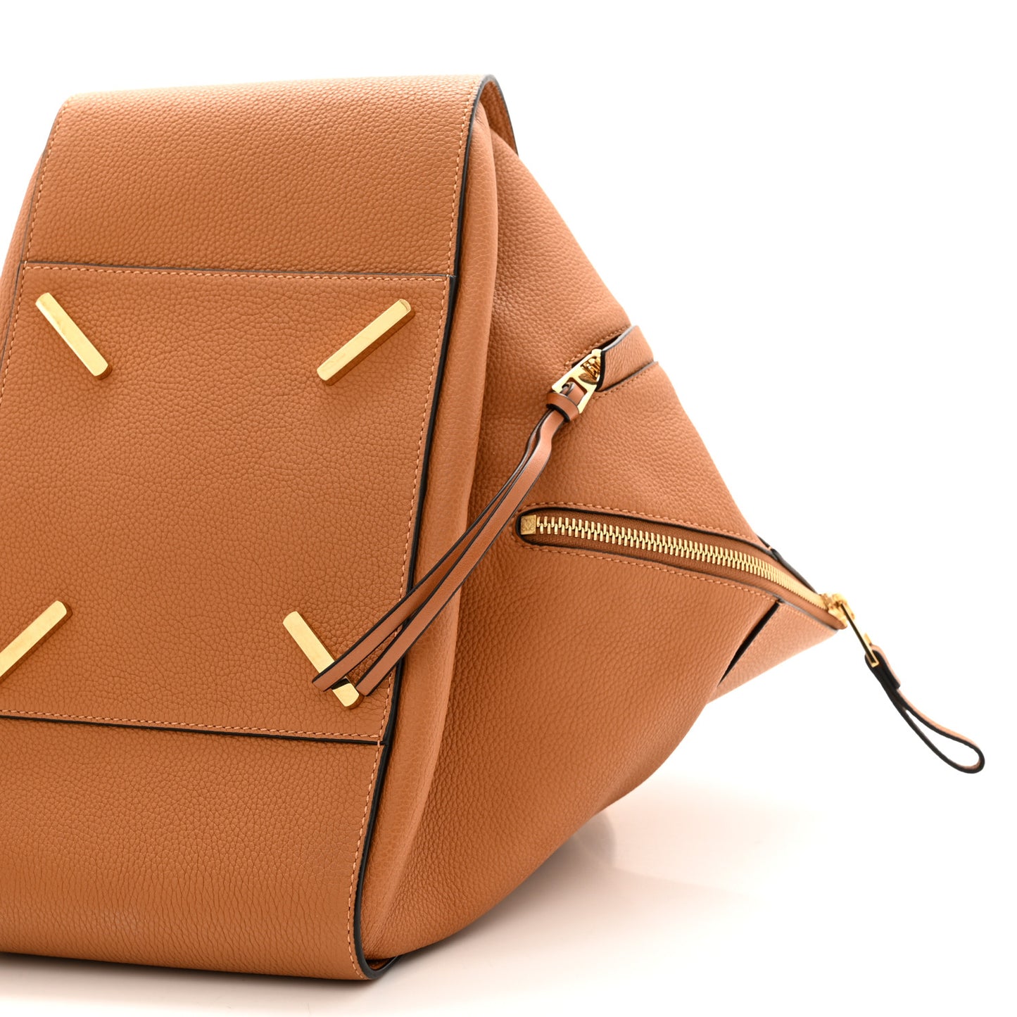 Grained Calfskin Medium Hammock Shoulder Bag Tan
