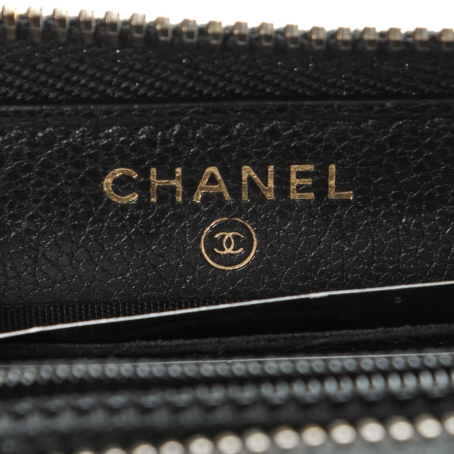 Patent Quilted Small Zip Around Wallet Black