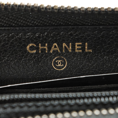 Chanel Patent Quilted Small Zip Around Wallet Black 6 of 9