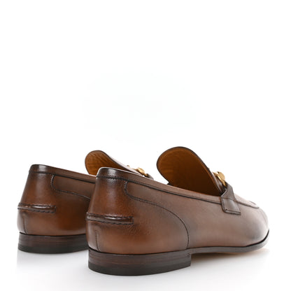 Gucci Betis Glamour Calfskin Horsebit Mens Jordaan Loafers 9 Fondente 5 of 9
