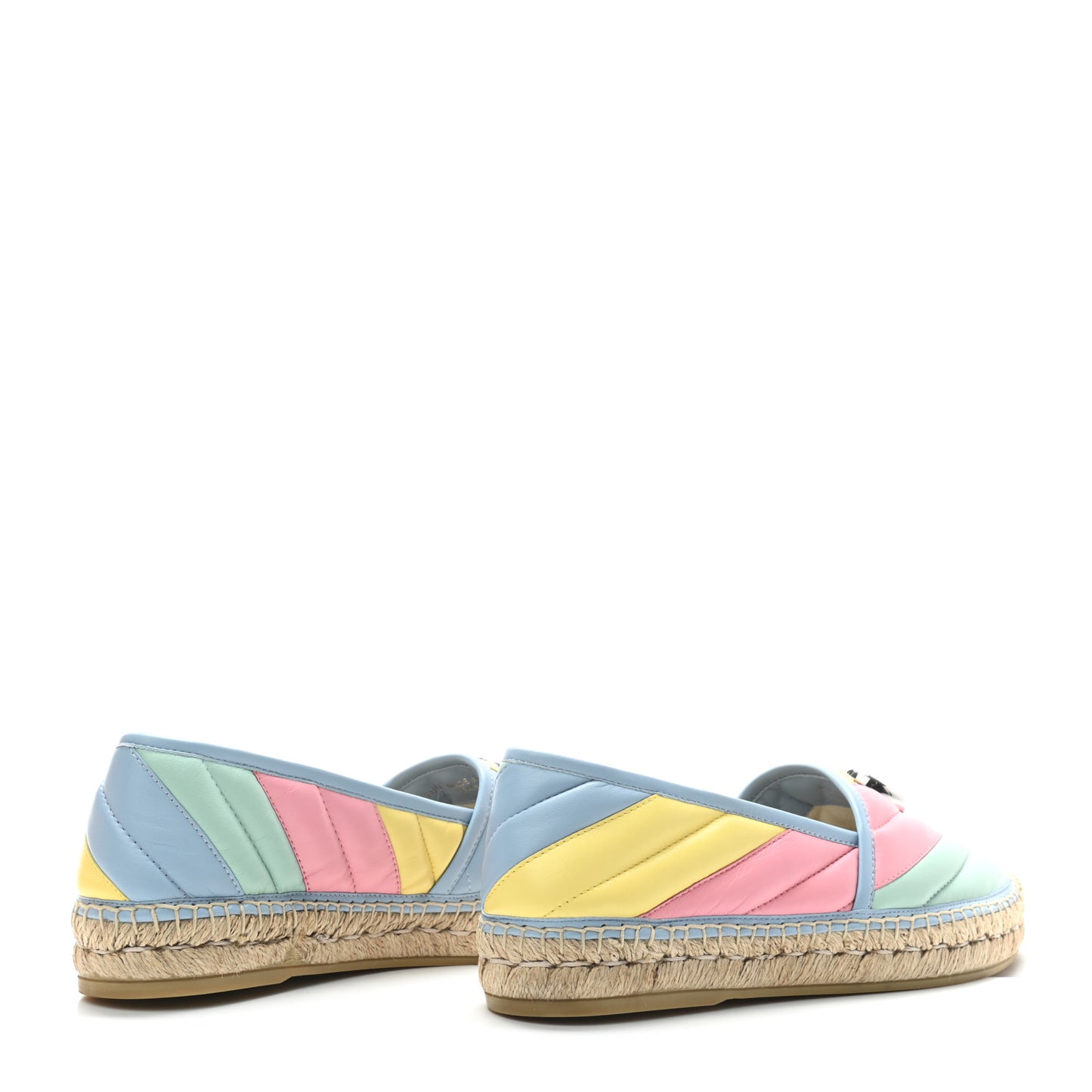 Nappa Matelasse Diagonal GG Marmont Espadrilles 38 Multicolor Pastel