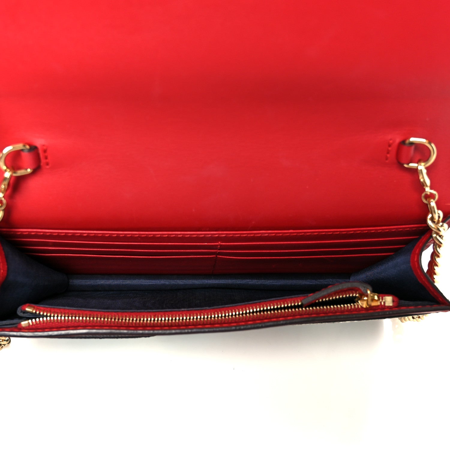 Gucci GG Supreme Monogram Blooms Chain Wallet Blue 5 of 9