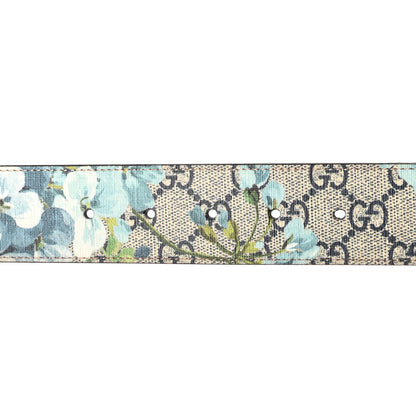 Gucci GG Plus Monogram Blooms Plaque Belt 80 32 Blue 4 of 6