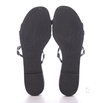Hermes Rubber Chaine d'Ancre Rivage Sandals 38 Black 6 of 10
