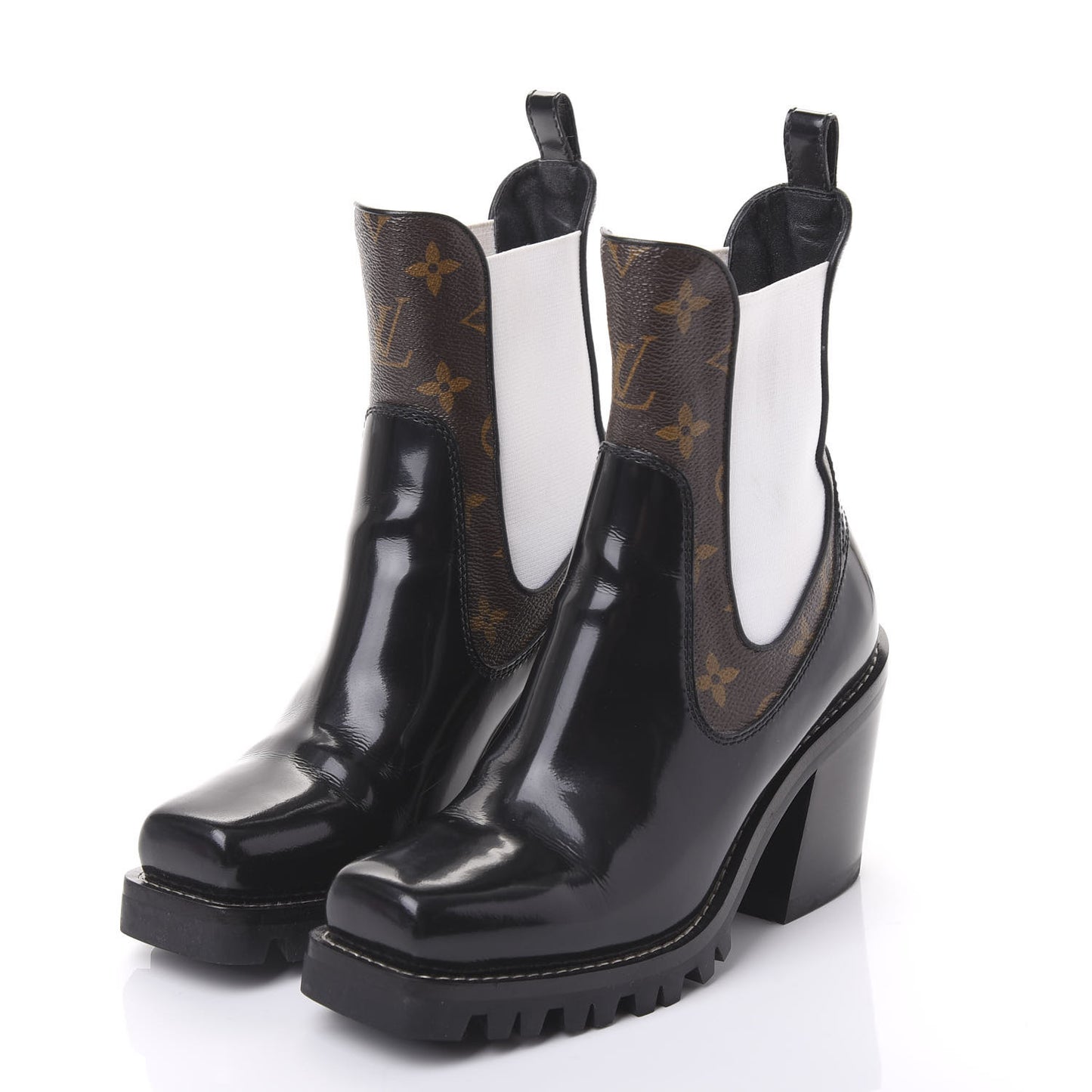 Patent Monogram Limitless Ankle Boots 36 Black