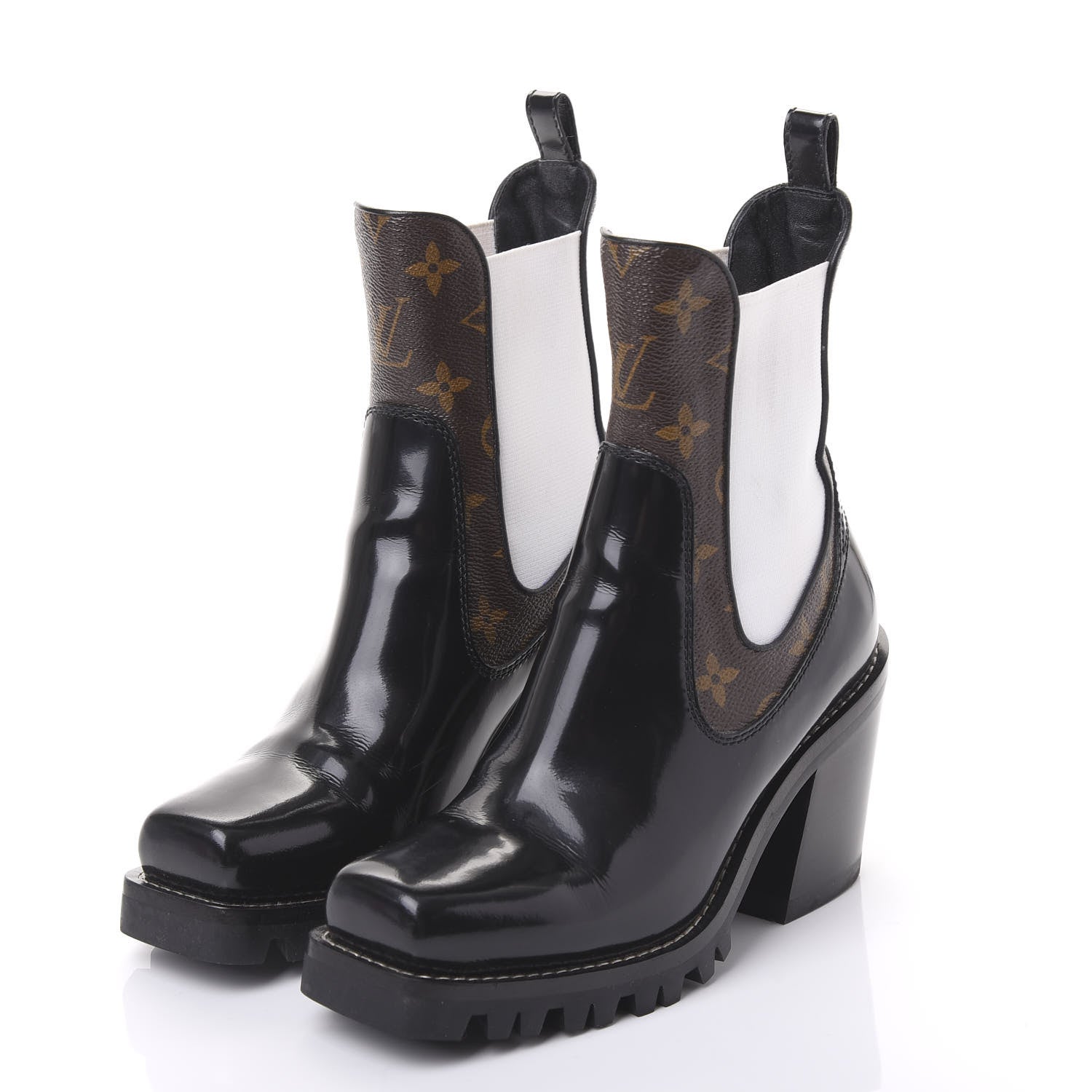 Louis Vuitton Patent Monogram Limitless Ankle Boots 36 Black 3 of 9