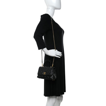 Chanel Calfskin Crystal Quilted Extra Mini Coco Handle Flap Black 2 of 10
