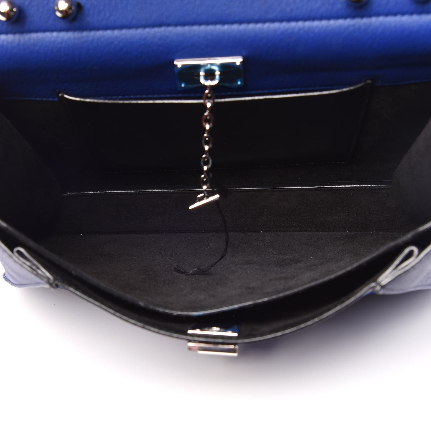 Grained Calfskin Medium Hava Top Handle Bag Lapis
