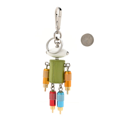 Prada Saffiano Romeo Robot Trick Keychain Prato 2 of 3