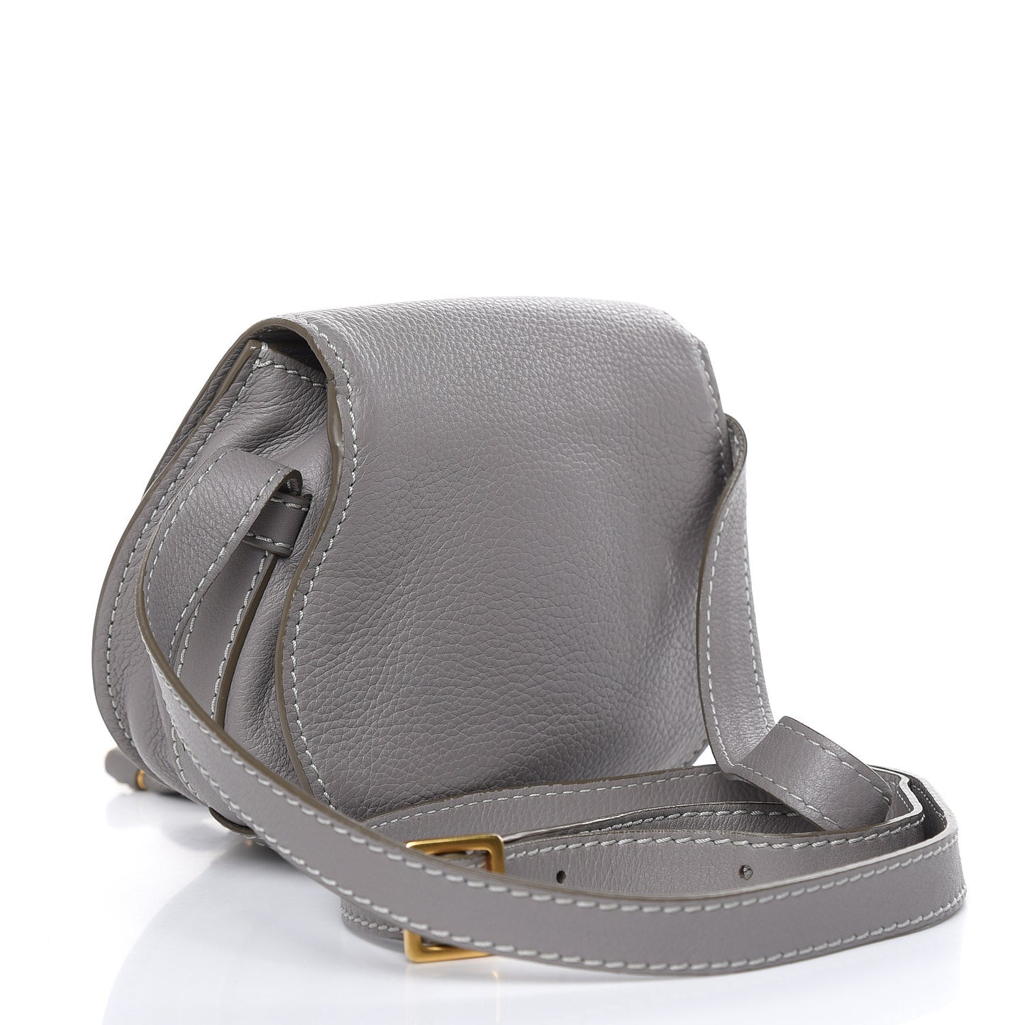 Calfskin Mini Marcie Round Crossbody Bag Cashmere Grey