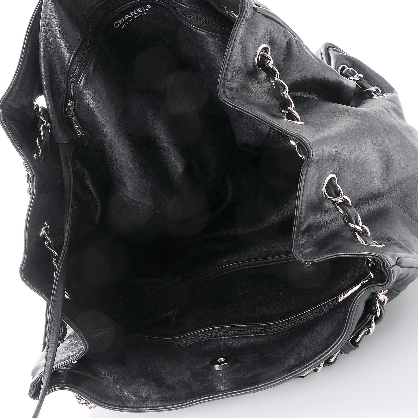Calfskin Diagonal Ligne Tote Black