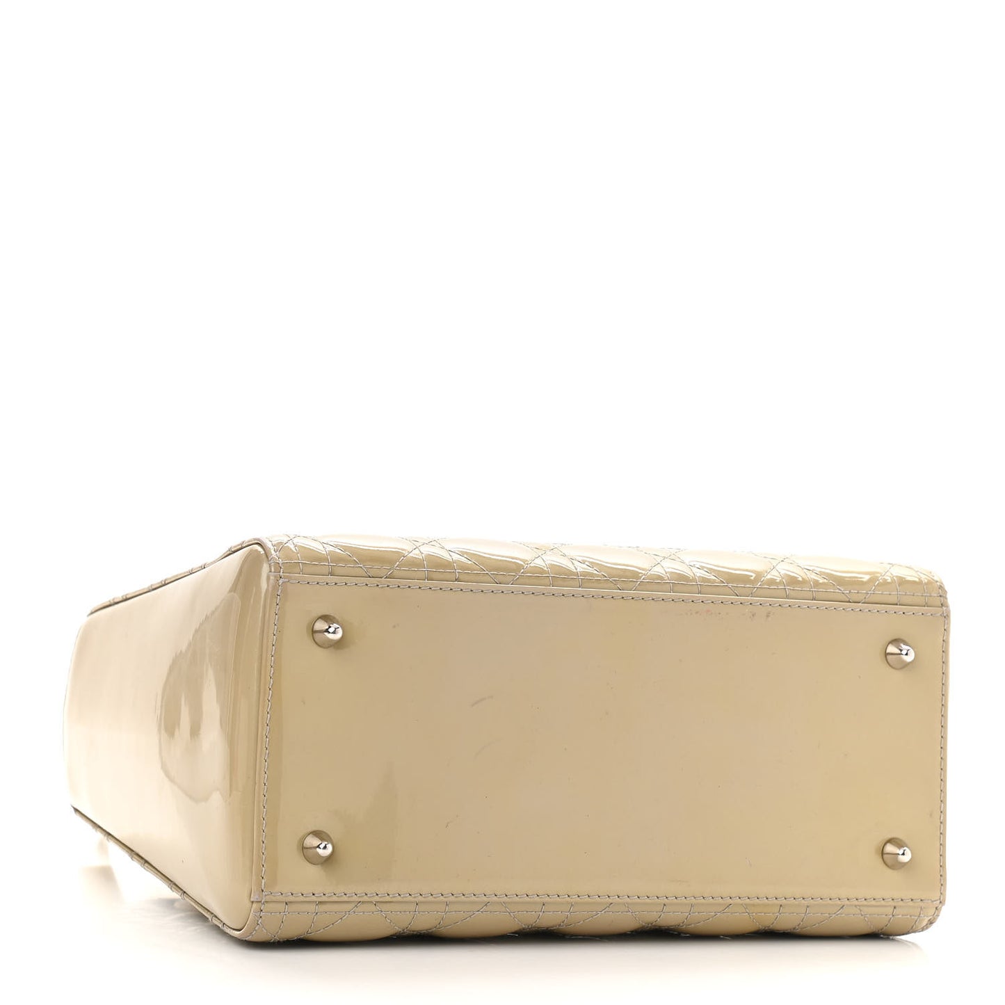 Patent Cannage Medium Lady Dior Beige