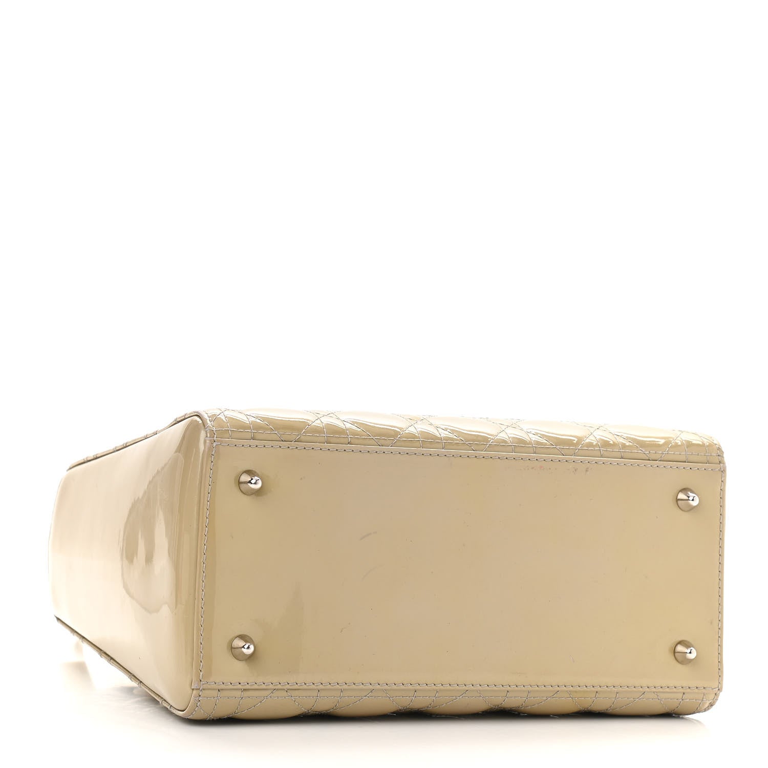 Christian Dior Patent Cannage Medium Lady Dior Beige 4 of 12