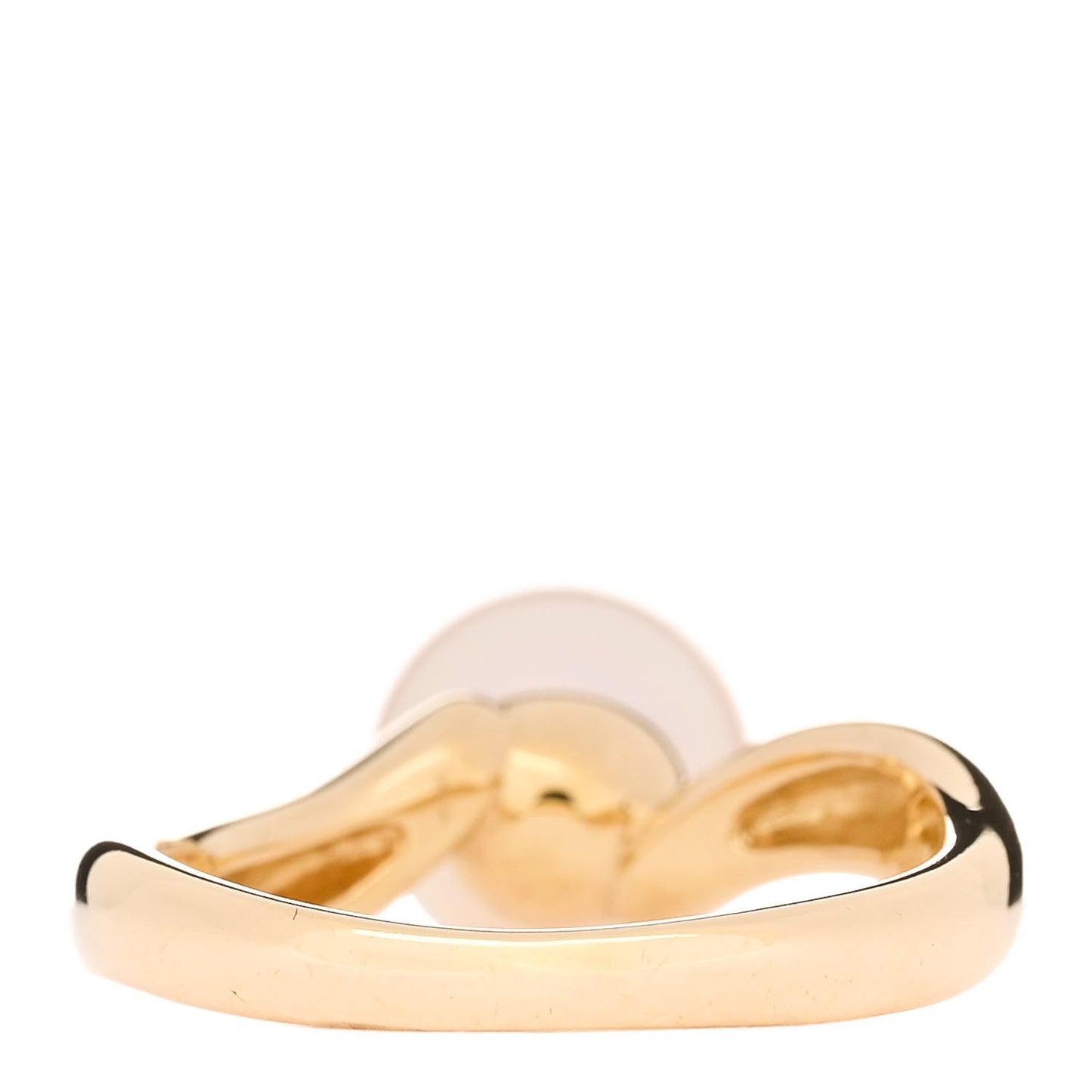 18K Yellow Gold Akoya Pearl 8mm Wave Ring 49 4.75