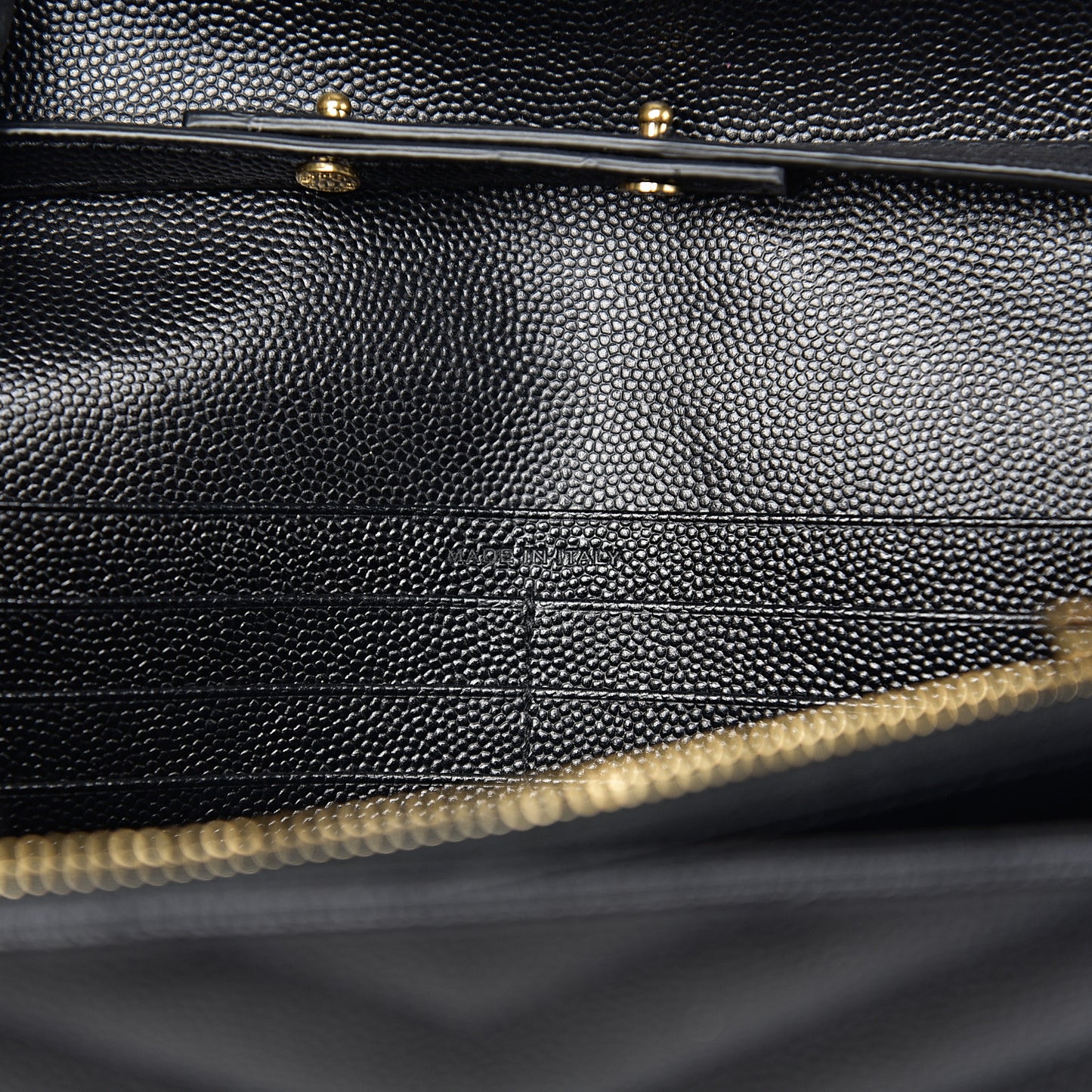 Grain De Poudre Matelasse Chevron Monogram Chain Wallet Black