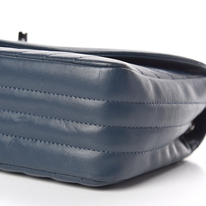 Chanel Lambskin Chevron Medium Single Flap Navy 6 of 10