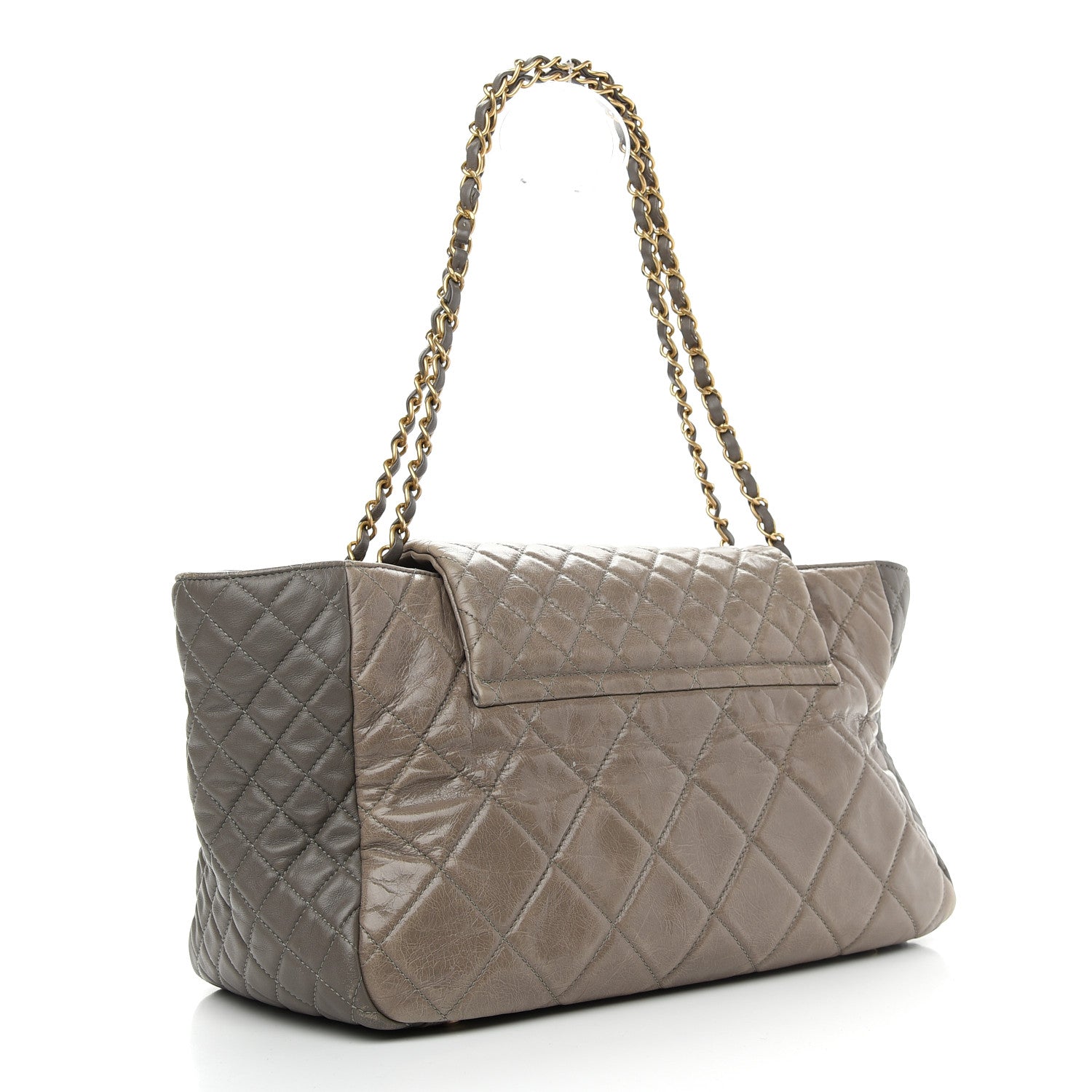 Chanel Glazed Crinkled Lambskin Mademoiselle Large East West Flap Grey 4 of 11