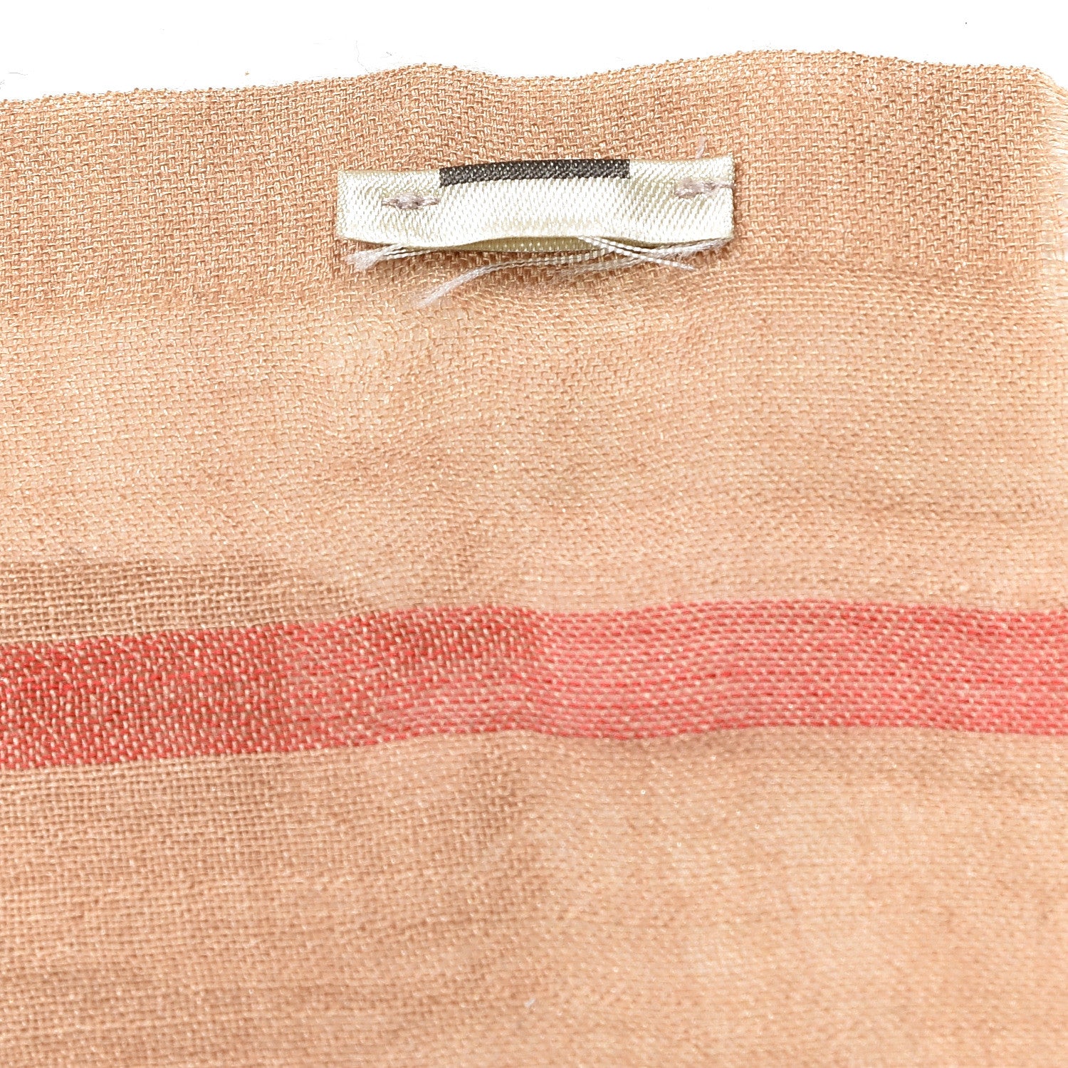Burberry Linen Giant Check Lightweight Scarf Camel 3 of 4