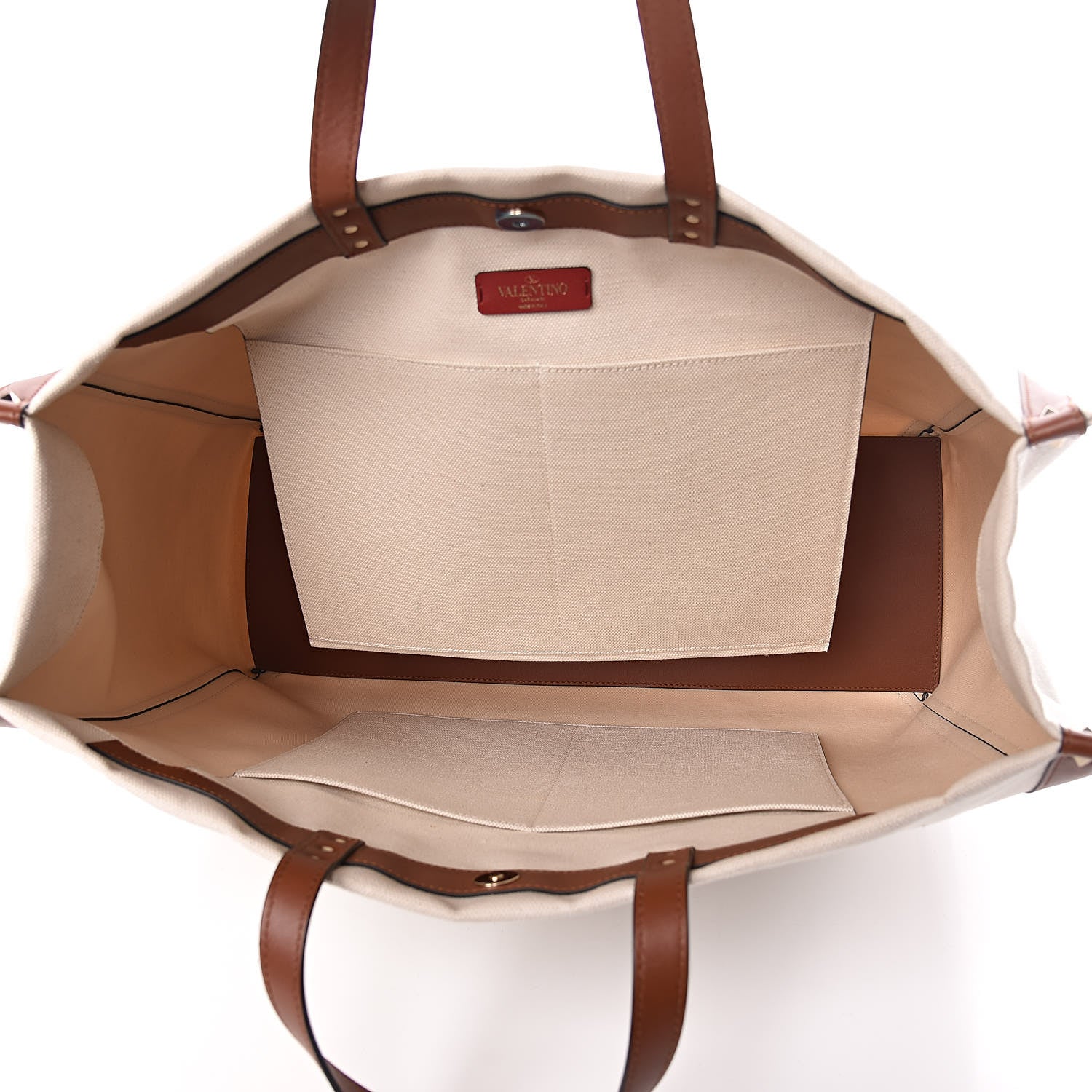 Valentino Garavani Canvas VLTN Print Large Tote Natural 5 of 9