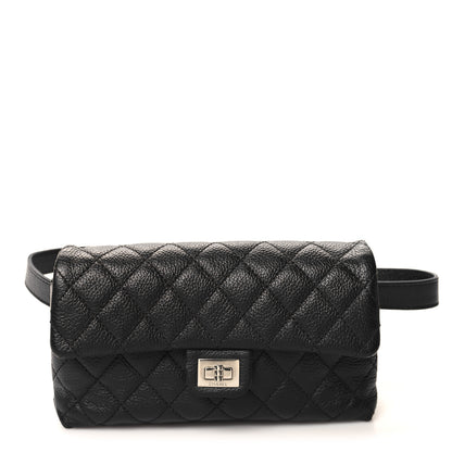 Chanel Grained Calfskin Quilted 2.55 Reissue Flap Belt Bag Clutch Black 1 of 10