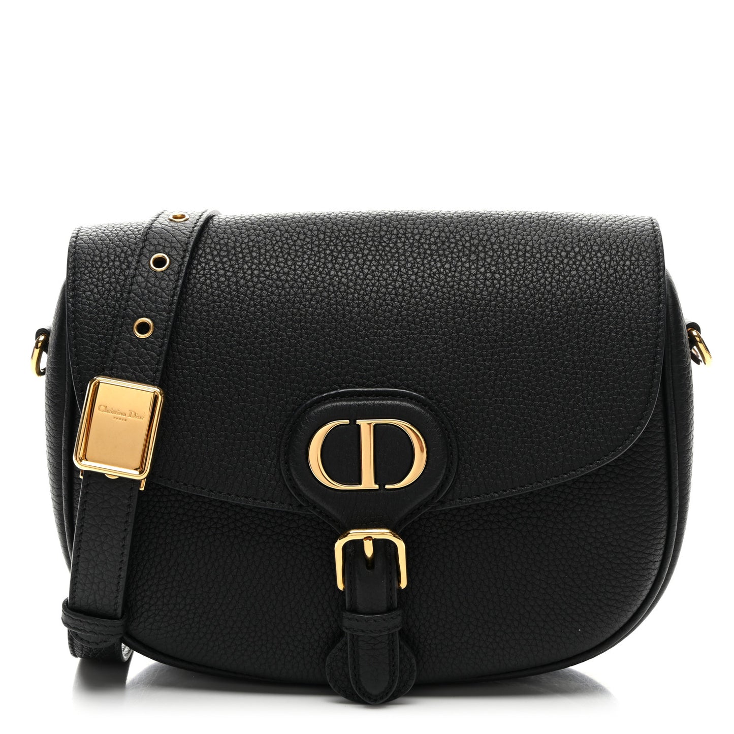 Grained Calfskin Medium Bobby Flap Black