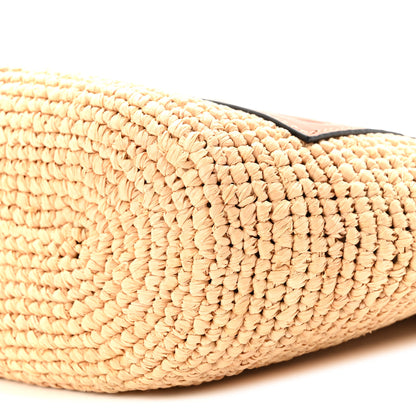 Loewe Calfskin Raffia Paulas Ibiza Pochette Bag Natural Tan 9 of 9