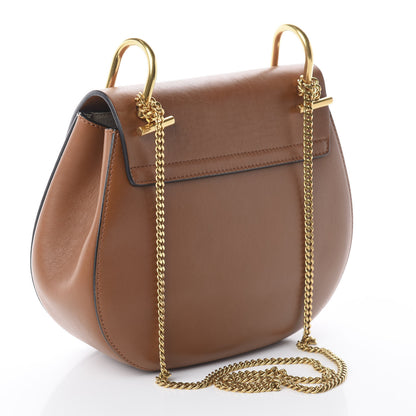 Chloe Smooth Calfskin Suede Striped Patchwork Drew Shoulder Bag Caramel 2 of 8