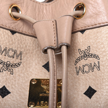 MCM Visetos Essential Drawstring Bucket Bag Beige 19 of 29