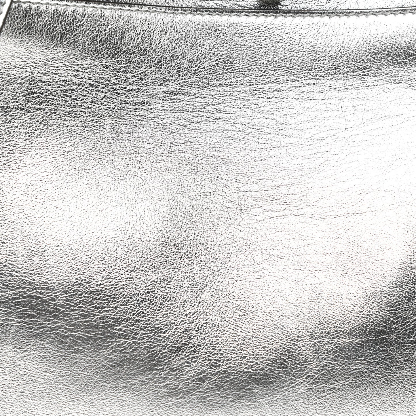 Vitello Catalan Mirror Medium Peekaboo Iconic Satchel Argento