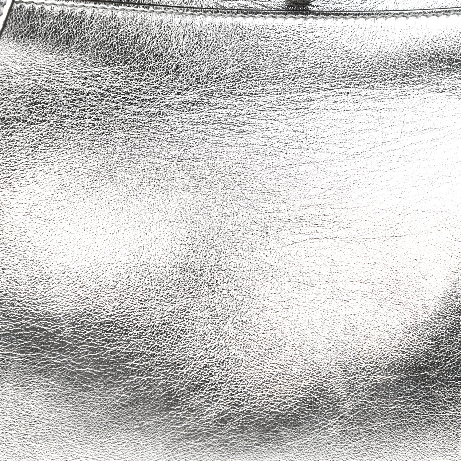 Fendi Vitello Catalan Mirror Medium Peekaboo Iconic Satchel Argento 10 of 14