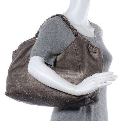 Chanel Calfskin Coco Cabas Pewter 2 of 9