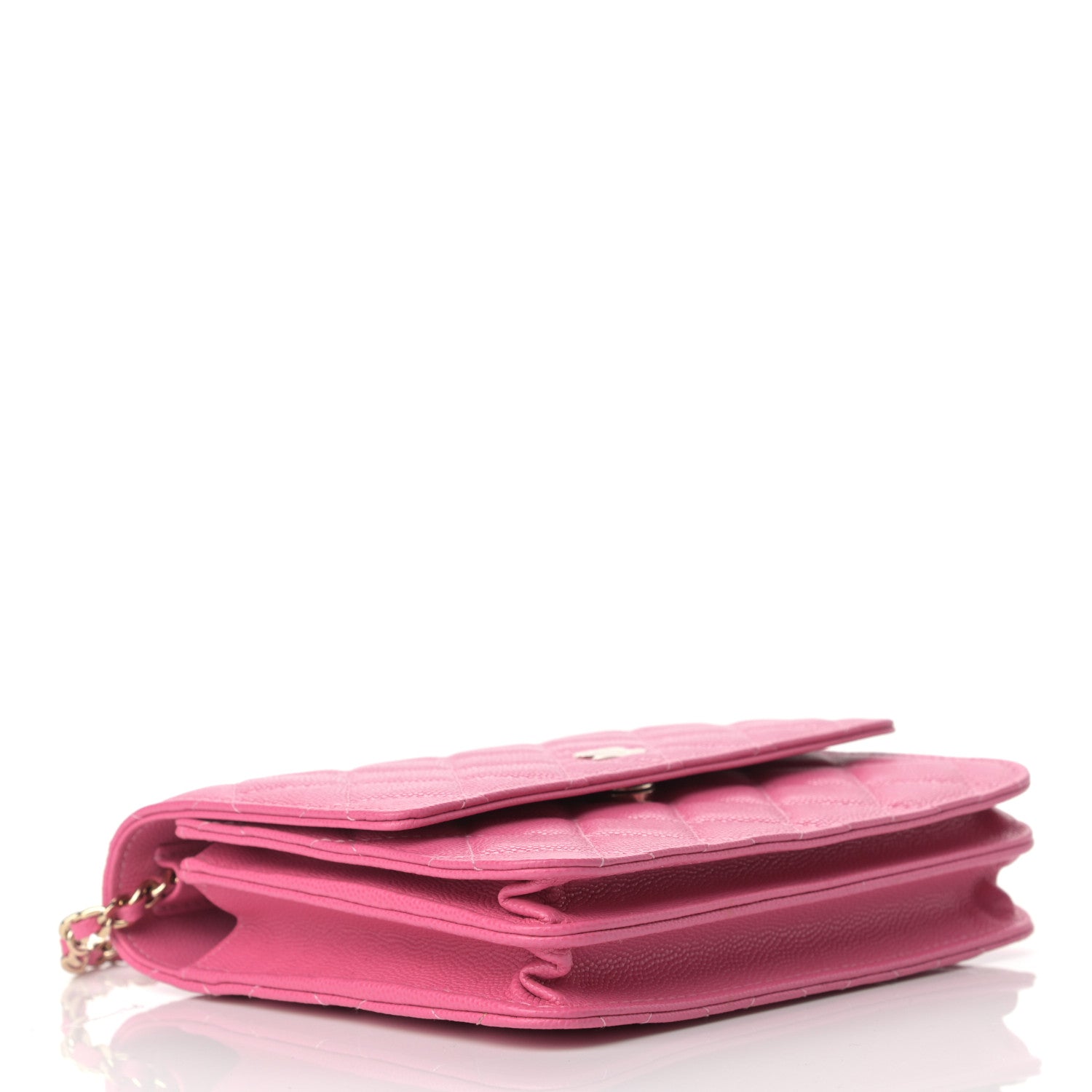 Chanel Caviar Quilted Square Wallet On Chain WOC Pink 4 of 11