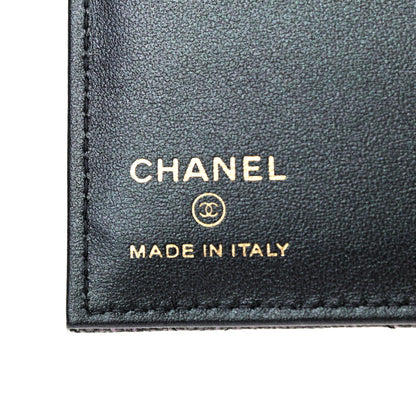 Chanel Iridescent Caviar Quilted Passport Holder Black 6 of 7