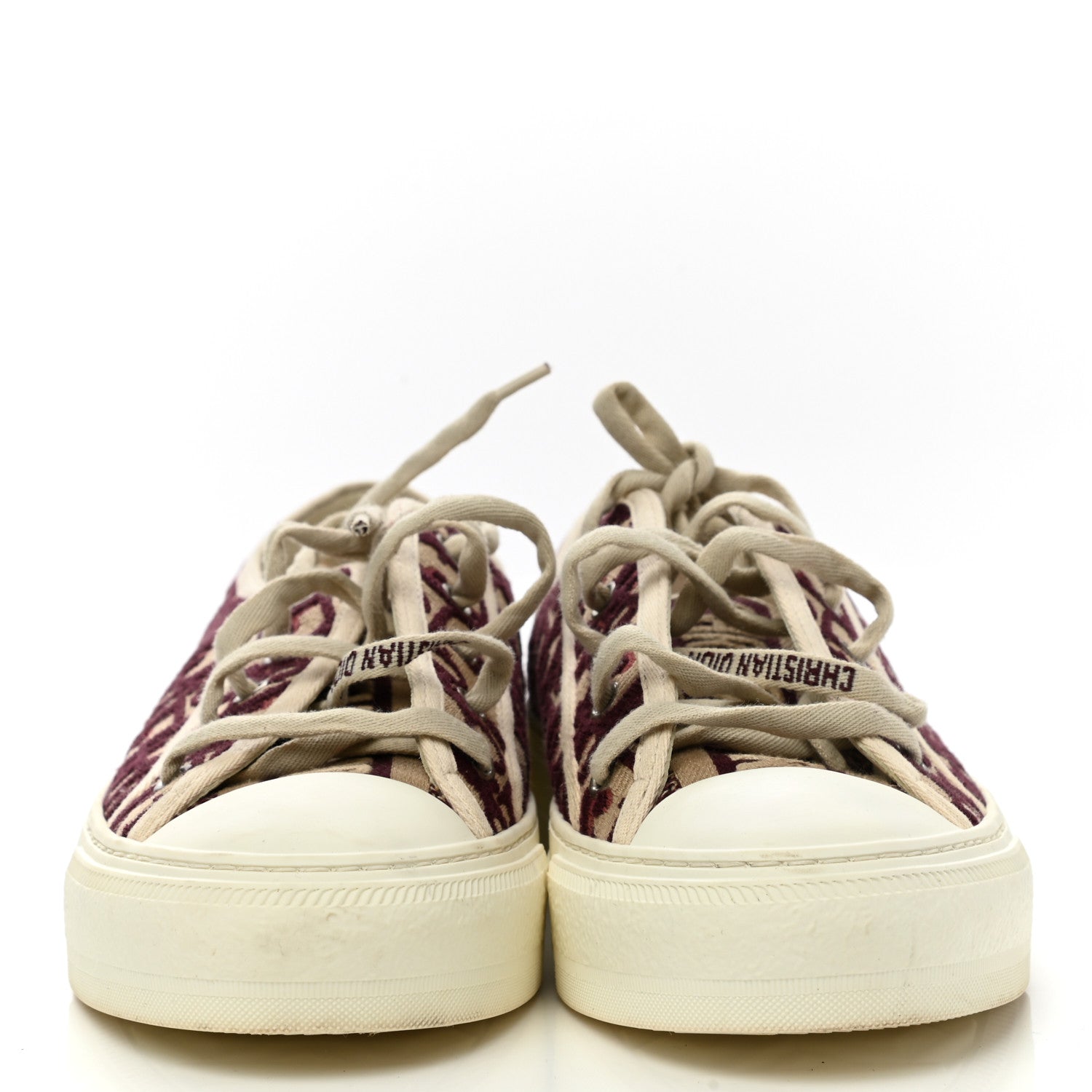 Christian Dior Canvas Oblique Walk'N'Dior Low Top Sneakers 38 Deep Amaranth 2 of 9