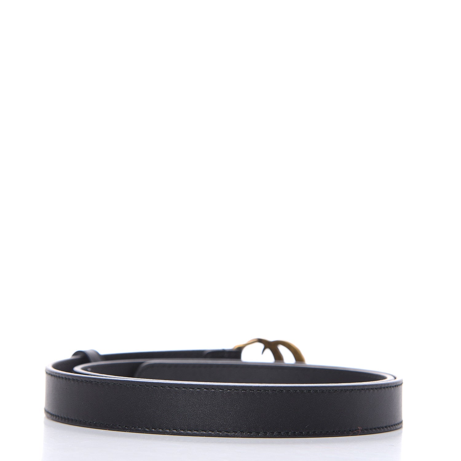 Gucci Calfskin Pearl Double G 20mm Belt 85 34 Black Cream 3 of 6