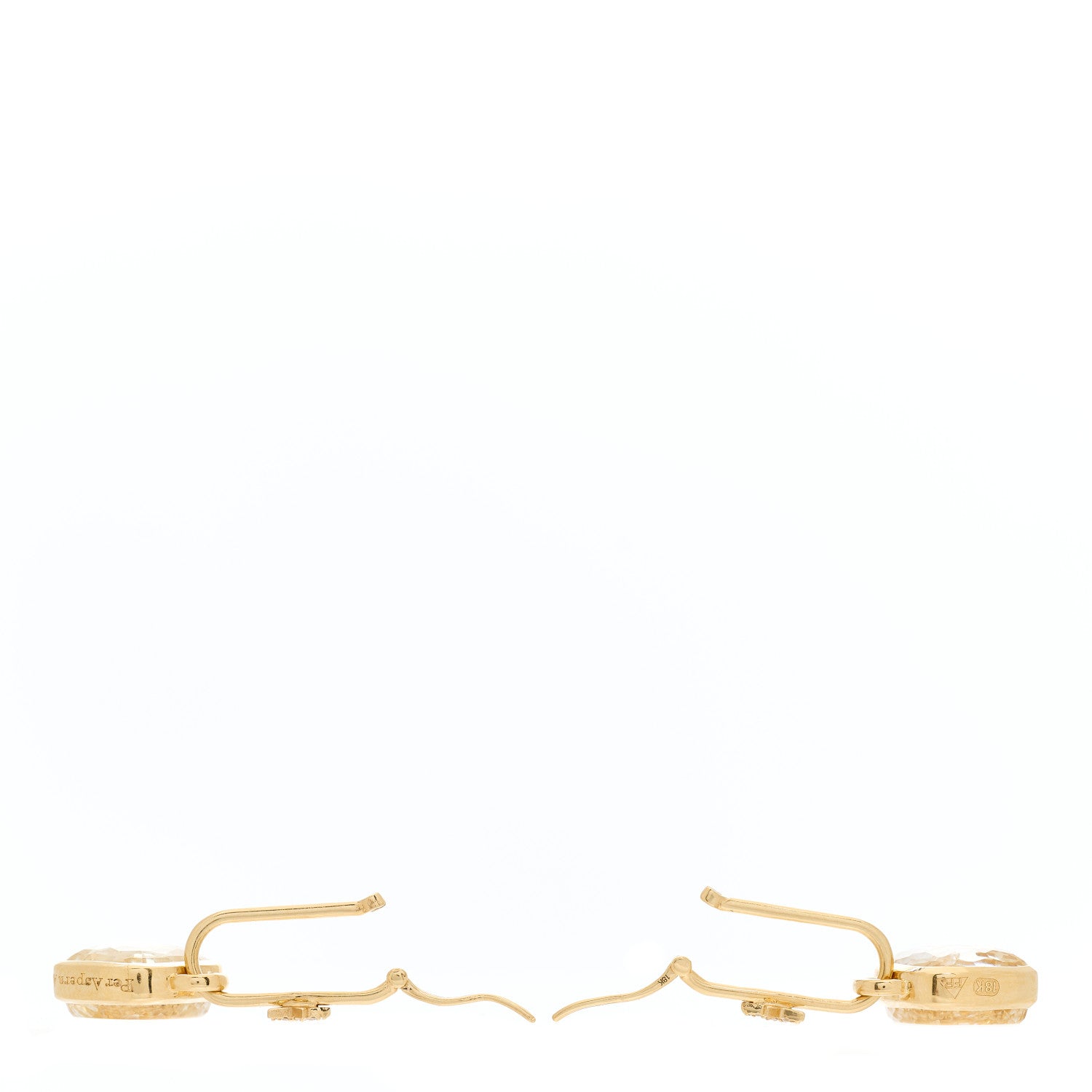 Foundrae 18K Yellow Gold Diamond Quartz Per Aspera Ad Astra Dream Small Pave Star Fob Earrings 2 of 5