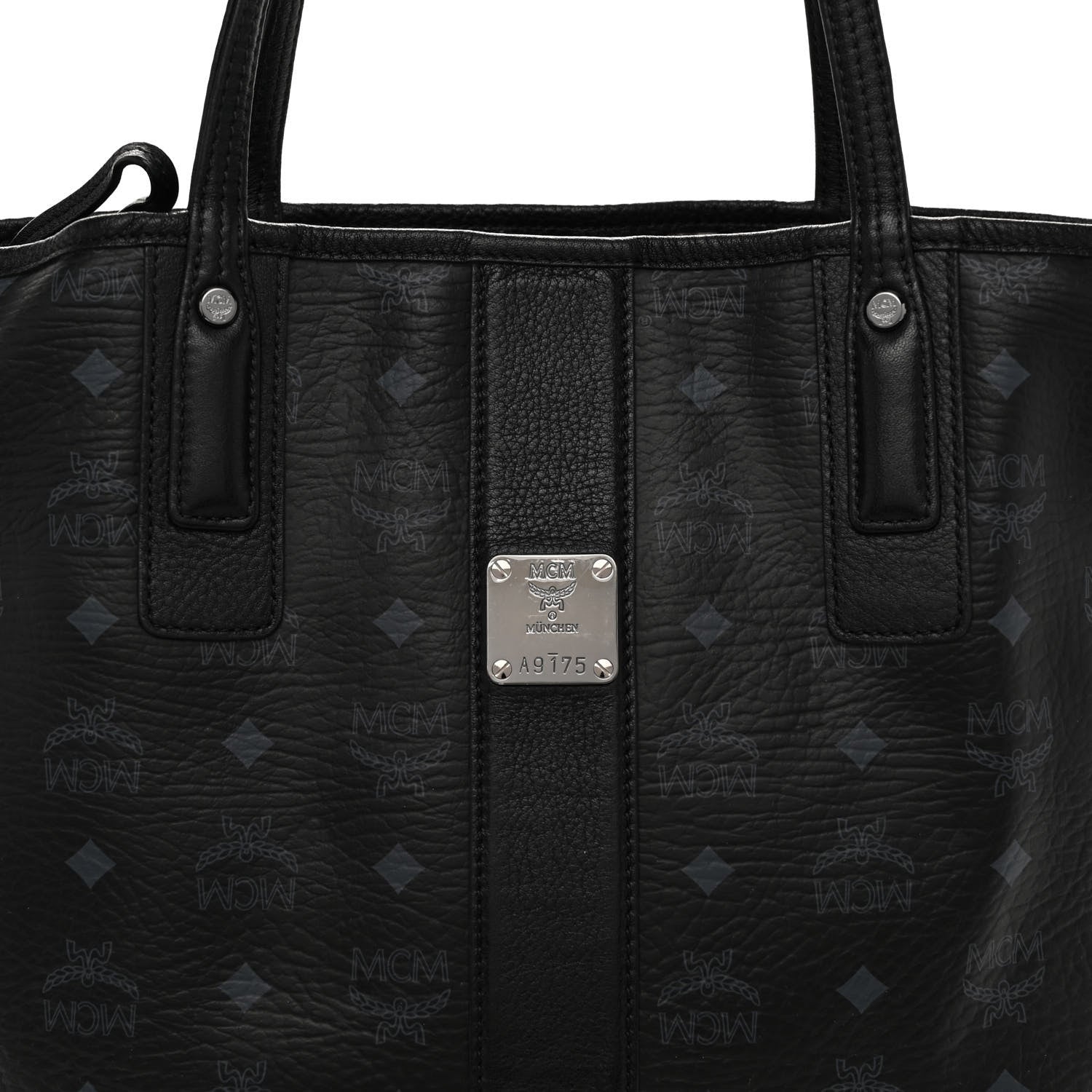 MCM Visetos Liz Reversible Shopper Tote Black 11 of 17