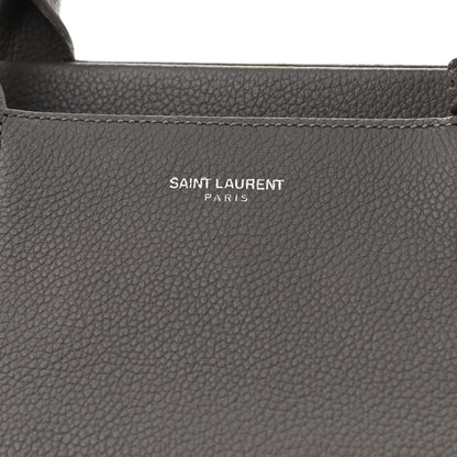 Saint Laurent Grained Calfskin Small Cabas Rive Gauche Fog 8 of 16
