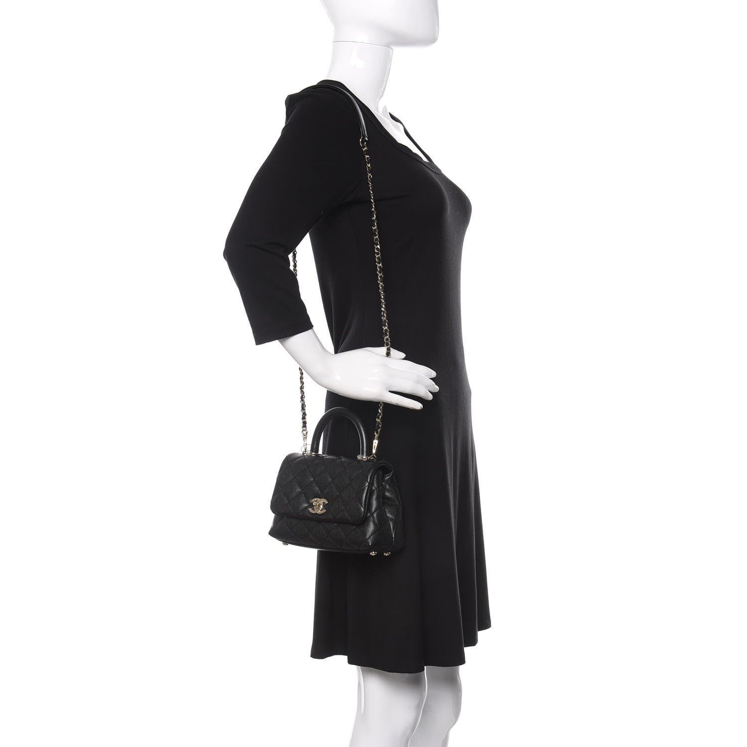 Chanel Caviar Quilted Extra Mini Coco Handle Flap Black 2 of 10