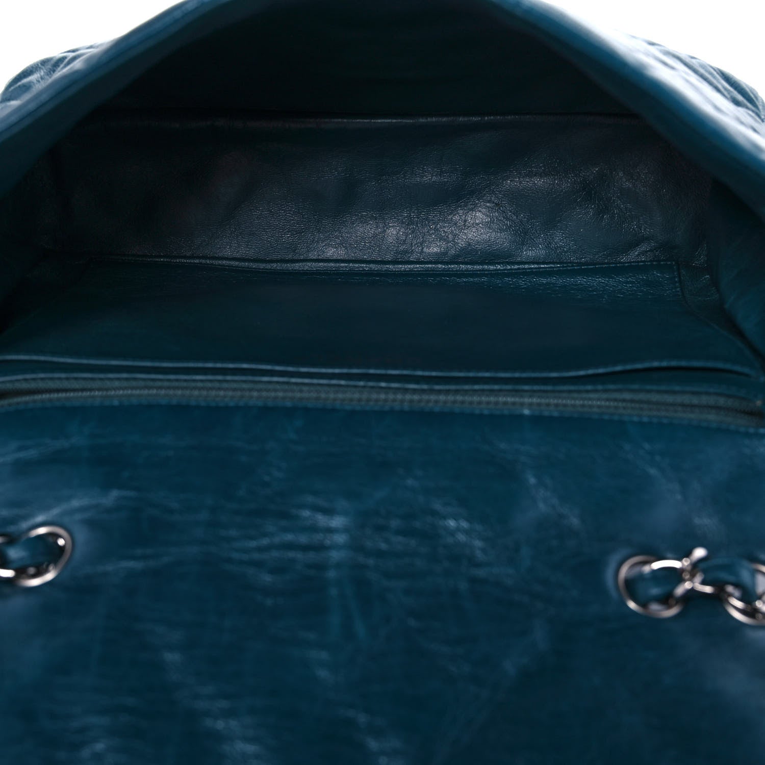 Chanel Lambskin Quilted Jumbo Single Flap Turquoise 4 of 9