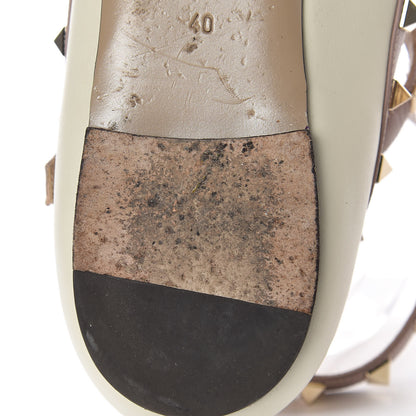 Valentino Garavani Calfskin Rockstud Cage Ballerina Flats 40 Light Ivory Poudre 11 of 16