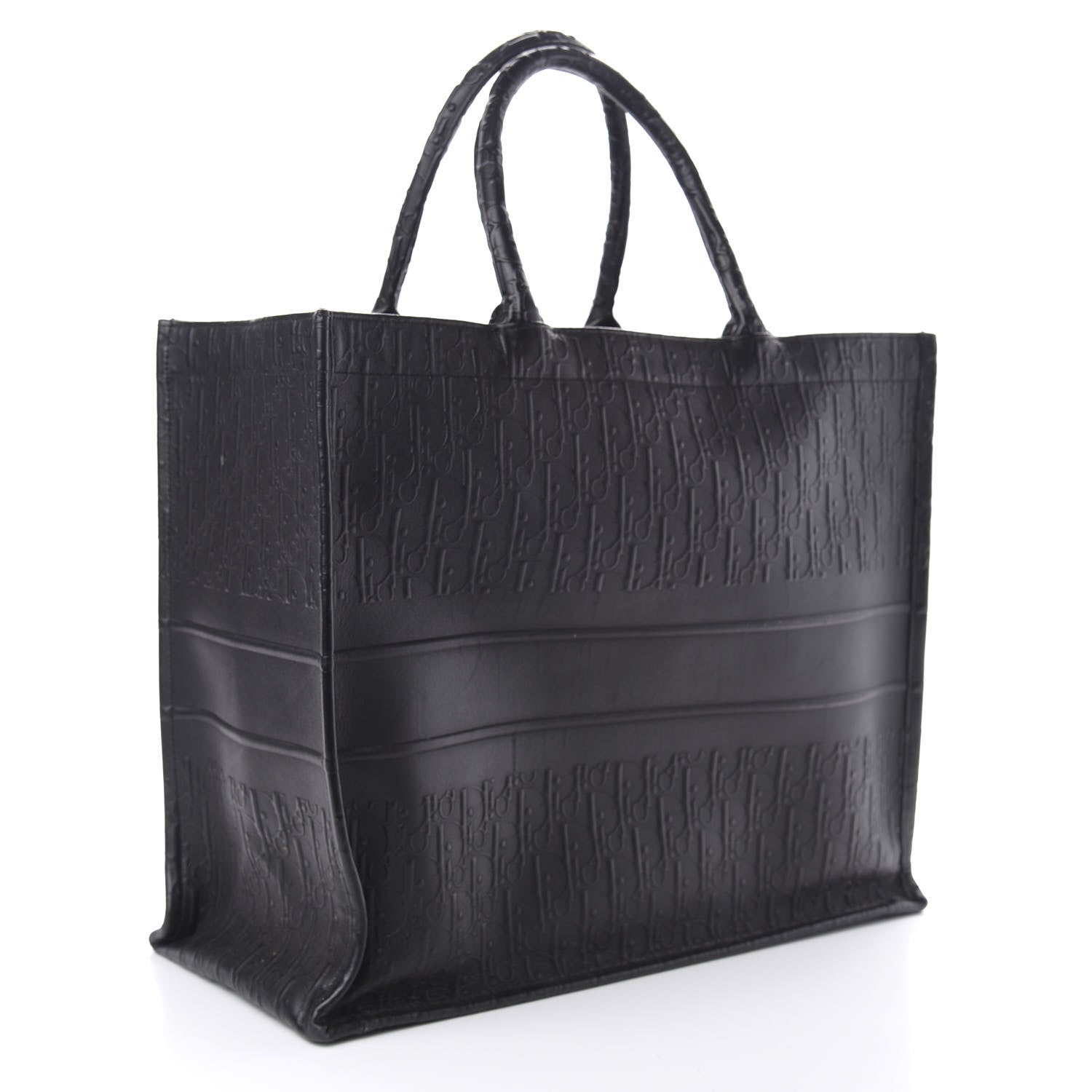 Christian Dior Oblique Calfskin Embossed Book Tote Black 3 of 10