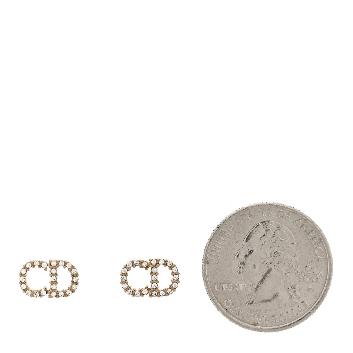 Christian Dior Crystal Clair D Lune Earrings Gold 2 of 4