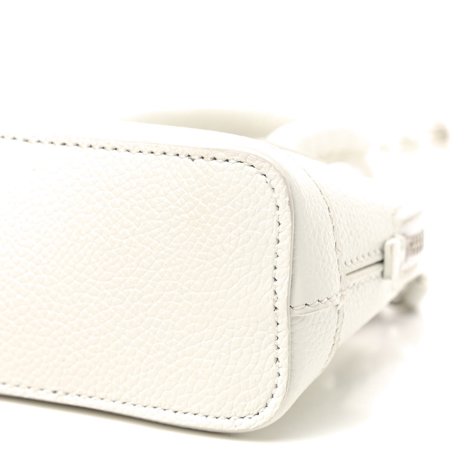 Balenciaga Grained Calfskin Logo Mini Ville Top Handle Bag White Black 6 of 8