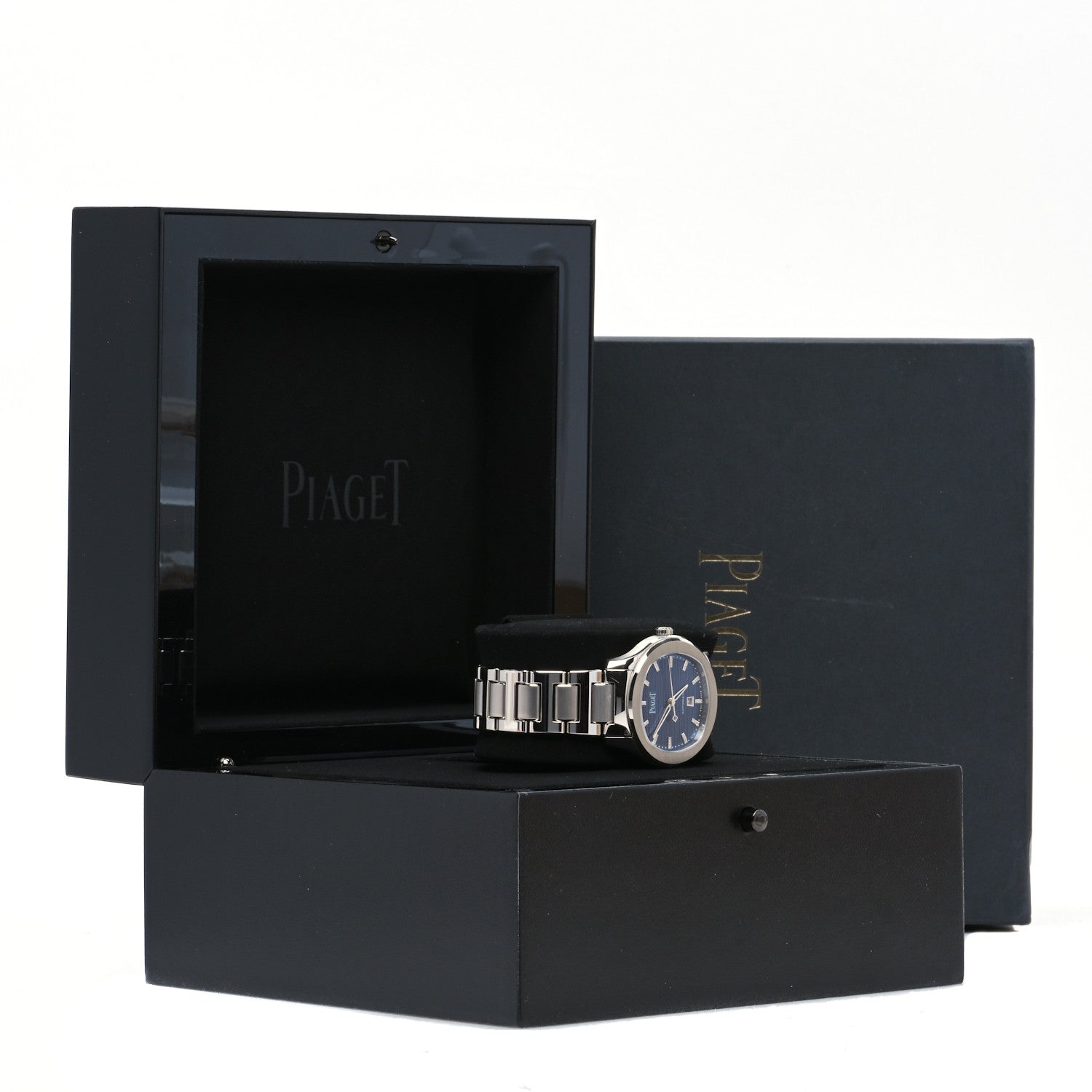 Piaget Stainless Steel Diamond 36mm Polo Date Automatic Watch Blue 5 of 5