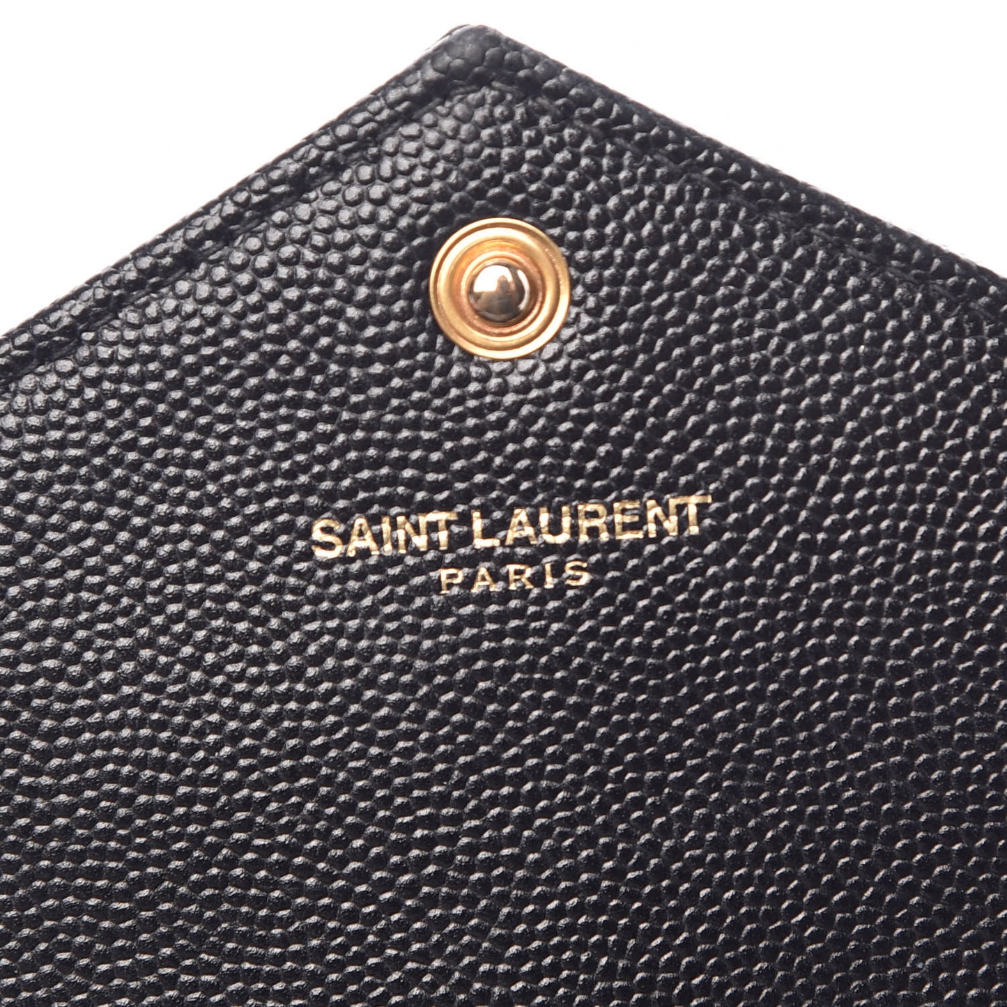 Grain De Poudre Matelasse Chevron Monogram Envelope Chain Wallet Black