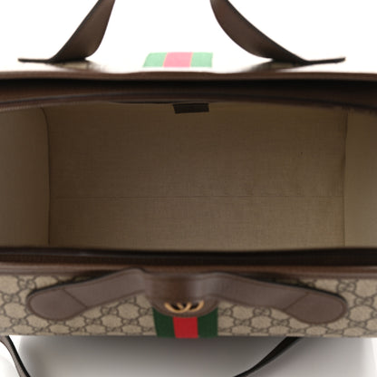 Gucci GG Supreme Monogram Web Ophidia Duffle Bag Beige New Acero 5 of 12