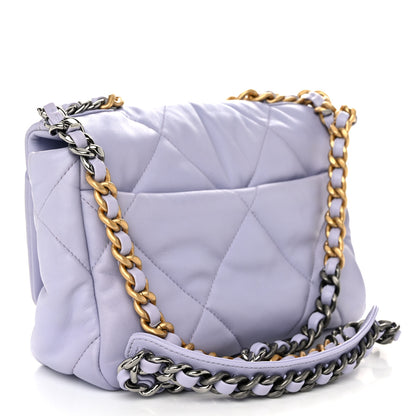 Chanel Lambskin Quilted Medium Chanel 19 Flap Light Purple 3 of 10